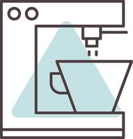 Coffee Machine Line  Shape Colors Icon vector