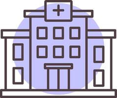 hospital línea forma colores icono vector