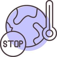 Stop Global Warming Line  Shape Colors Icon vector