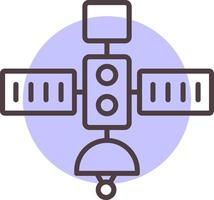 Satellite Line  Shape Colors Icon vector