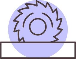 Circular Saw Line  Shape Colors Icon vector