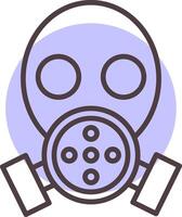 Gas Mask Line  Shape Colors Icon vector