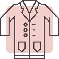 Lab Coat Line  Shape Colors Icon vector