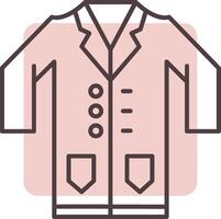 Lab Coat Line  Shape Colors Icon vector