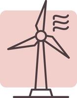 Wind Turbine Line  Shape Colors Icon vector