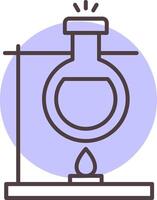 Bunsen Burner Line  Shape Colors Icon vector