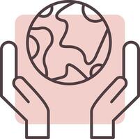Save the Planet Line  Shape Colors Icon vector