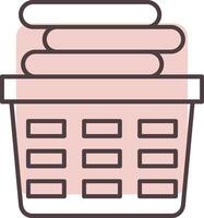 Laundry Basket Line  Shape Colors Icon vector