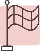 Offside Flag Line  Shape Colors Icon vector