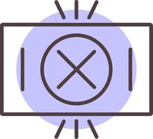 Red Card Line  Shape Colors Icon vector