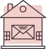 House Mail Line  Shape Colors Icon vector