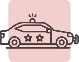 Police Car Line  Shape Colors Icon vector