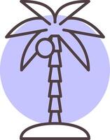 Coconut Tree Line  Shape Colors Icon vector