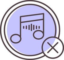 No Music Line  Shape Colors Icon vector