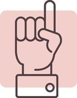 Raised Finger Line  Shape Colors Icon vector