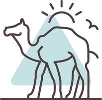 Camel Line  Shape Colors Icon vector