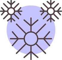 copo de nieve línea forma colores icono vector