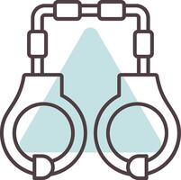 Handcuffs Line  Shape Colors Icon vector