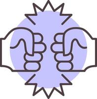 Fighting Line  Shape Colors Icon vector