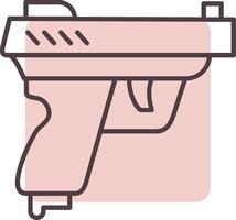 Pistol Line  Shape Colors Icon vector