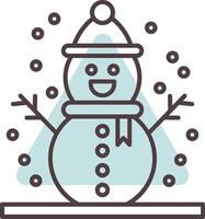 Snowman Line  Shape Colors Icon vector