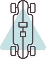 Longboard Line  Shape Colors Icon vector