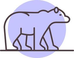 Polar Bear Line  Shape Colors Icon vector