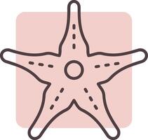 estrella de mar línea forma colores icono vector