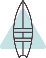 Surfboard Line  Shape Colors Icon vector