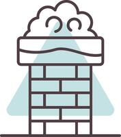 Chimney Top Line  Shape Colors Icon vector