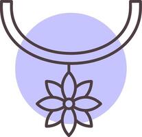 Flower Necklace Line  Shape Colors Icon vector