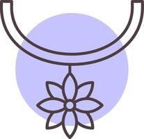 Flower Necklace Line  Shape Colors Icon vector