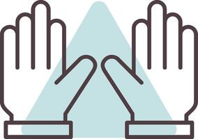 Gloves Line  Shape Colors Icon vector