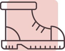 Boot Line  Shape Colors Icon vector