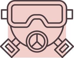 Gas Mask Line  Shape Colors Icon vector
