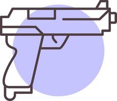 Gun Line  Shape Colors Icon vector