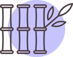 Bamboo Line  Shape Colors Icon vector