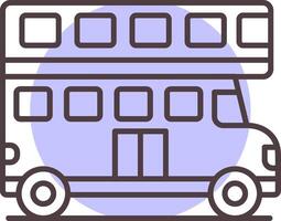 Double Bus Line  Shape Colors Icon vector