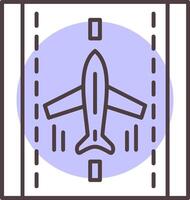 Landing Airplane Line  Shape Colors Icon vector