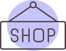 Shop Sign Line  Shape Colors Icon vector