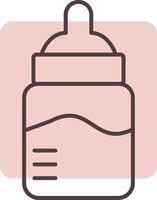 Baby Bottle Line  Shape Colors Icon vector