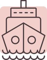 Ship Line  Shape Colors Icon vector