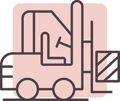 Forklift Line  Shape Colors Icon vector