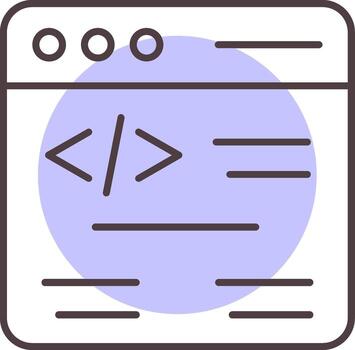 Web Coding Line  Shape Colors Icon vector