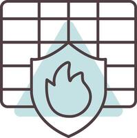 Firewall Line  Shape Colors Icon vector
