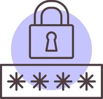 Password Line  Shape Colors Icon vector