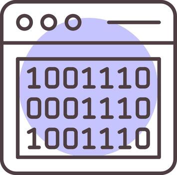 Binary Code Line  Shape Colors Icon vector