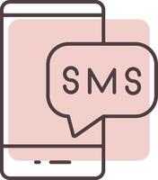 SMS línea forma colores icono vector