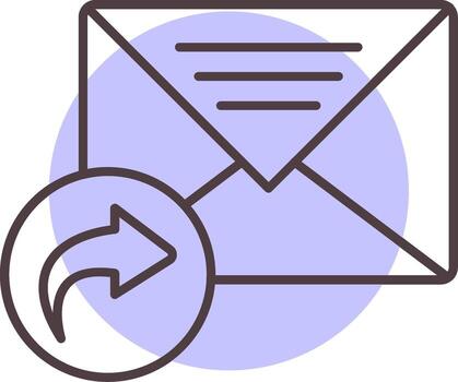 Forward Message Line  Shape Colors Icon vector