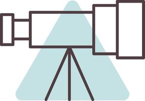 Telescope Line  Shape Colors Icon vector